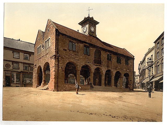 Market Hall Ross on Wye Vintage A4 Photo Print