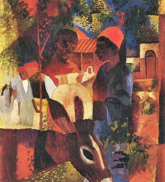 Market in Tunisia by August Macke Expressionism A4 Photo Print