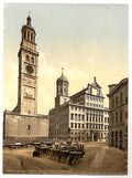 Market place Augsburg Bavaria Vintage A4 Photo Print