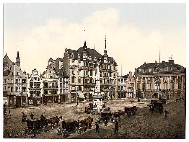 Market place Bonn the Rhine Vintage A4 Photo Print