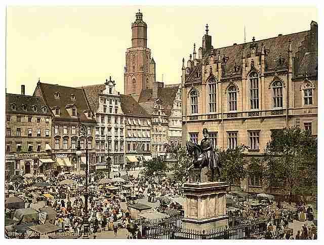 Market place Breslau Silesia Poster A4 Photo Print