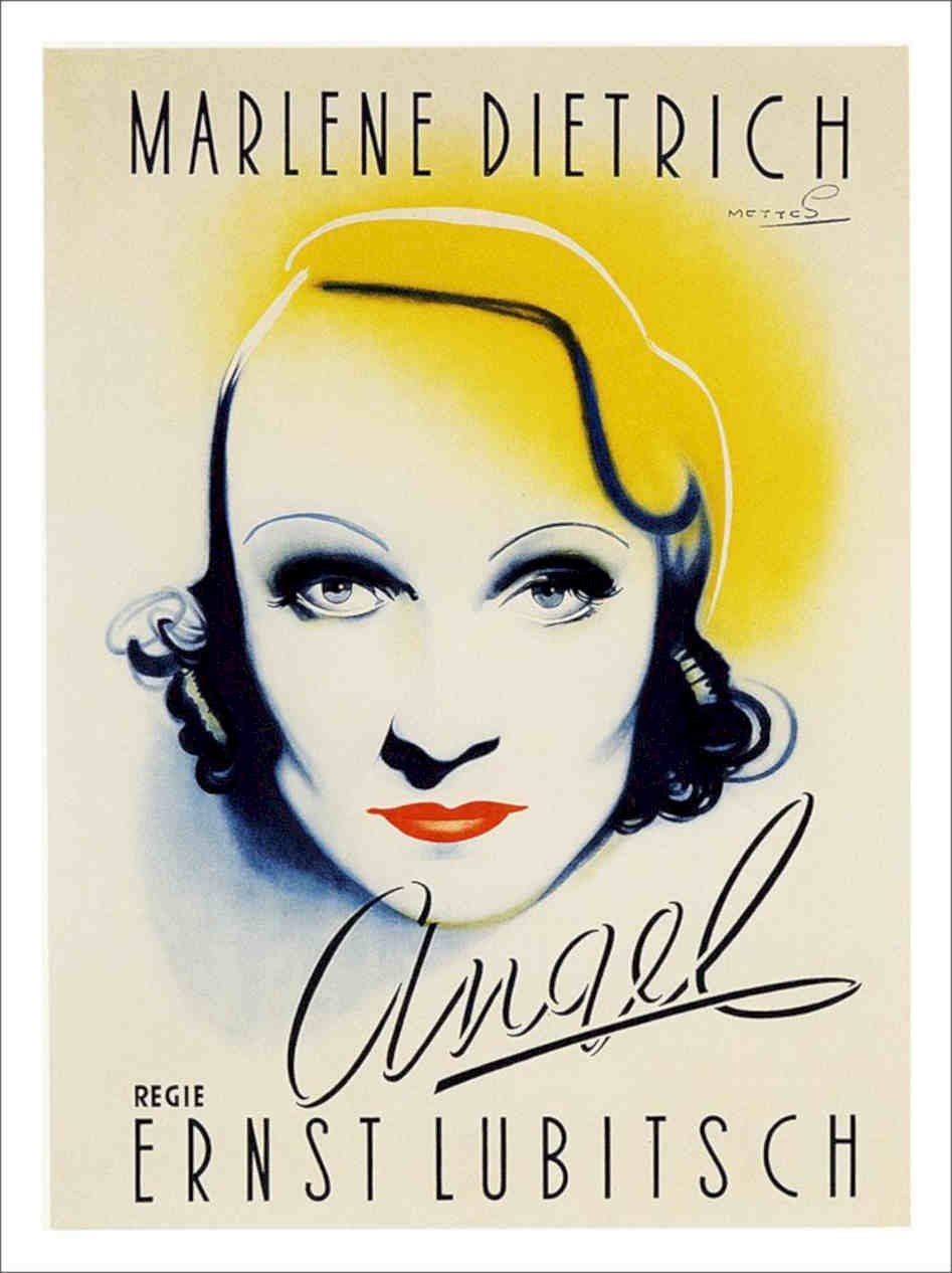 Marlene Dietrich Blue Angel Frans Mettes Movie Poster 1937 Vintage Retro Advert