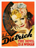 Marlene Dietrich Devil Is A Woman Moie Poster Vintage Retro Advert Poster A4 Ph