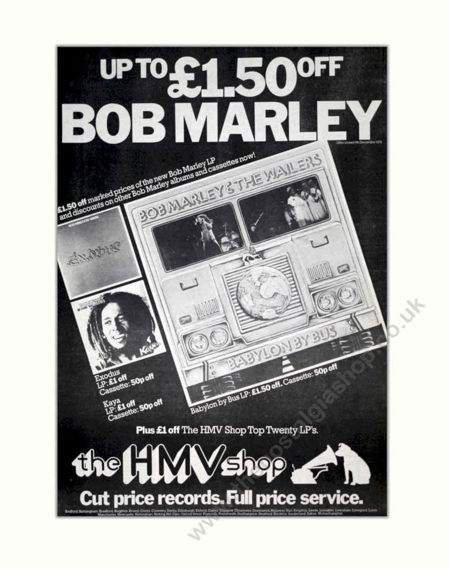 Marley Wailers Collection Vintage Retro Advert Poster A4 Photo Print