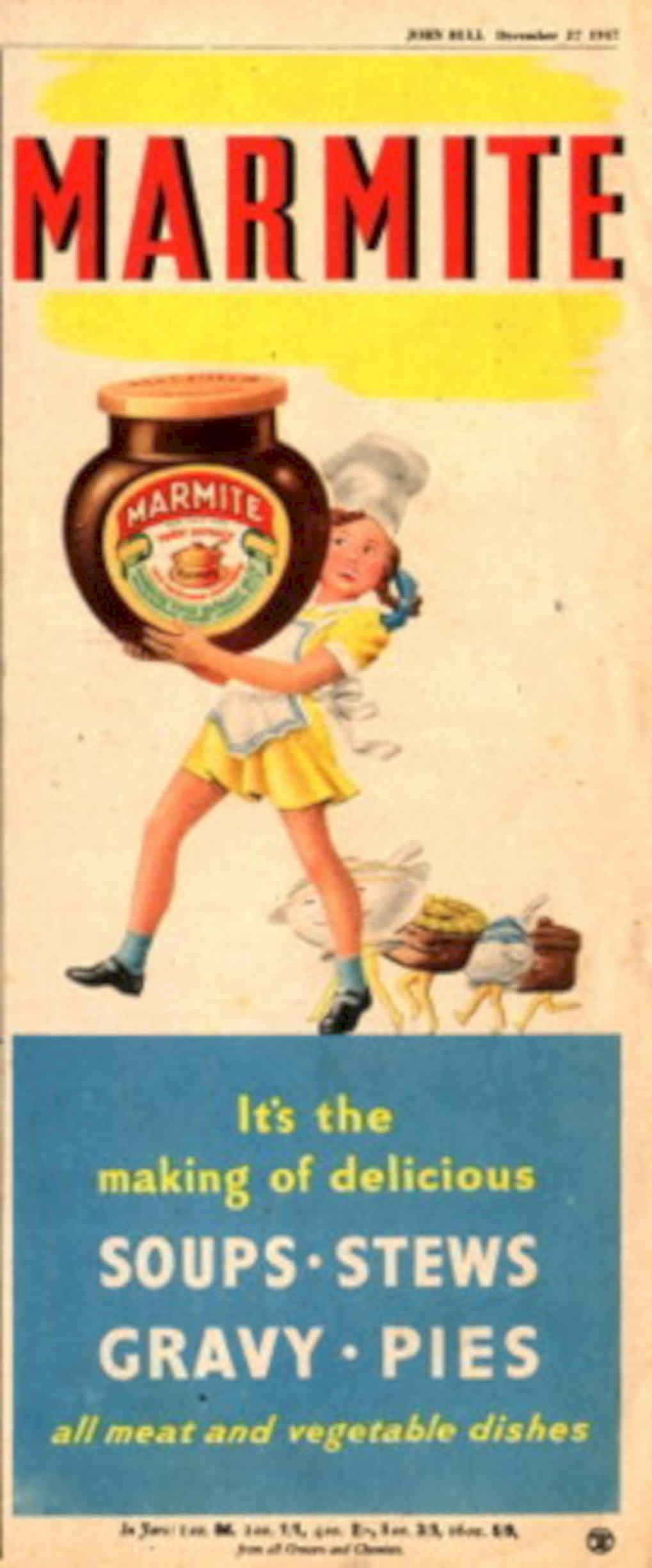 Marmite Soup Girl 1940s Vintage Retro Advert Poster
