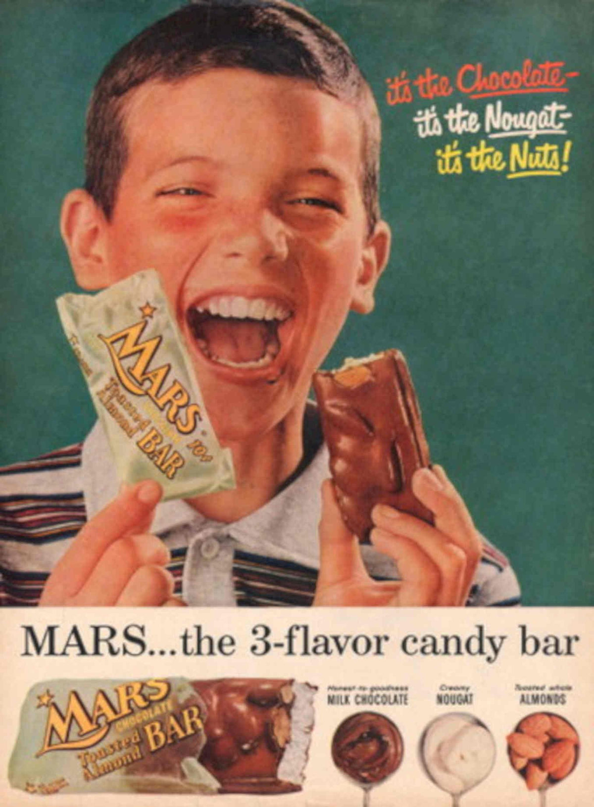 Mars Bar Candy 1950s Vintage Retro Advert Poster