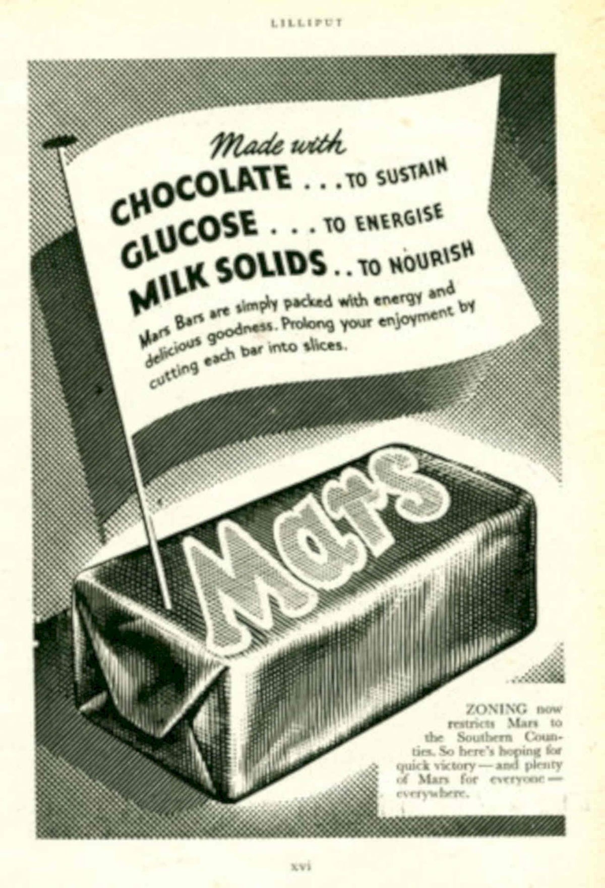 Mars Bars Vintage 1940s Vintage Retro Advert Poster