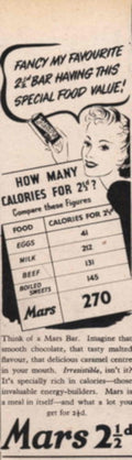 Mars Chocolate Table 1940s Vintage Retro Advert Poster