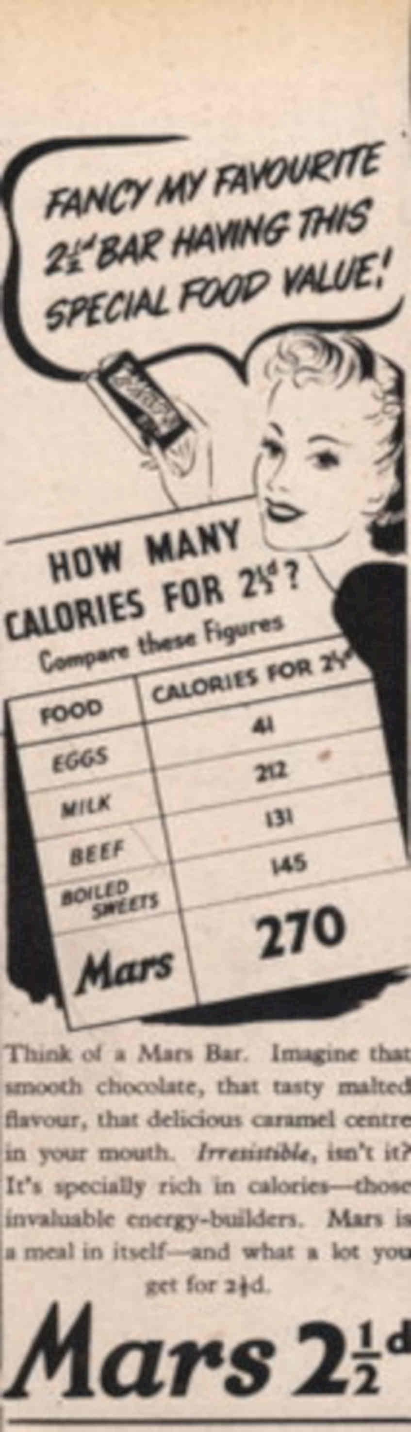 Mars Chocolate Table 1940s Vintage Retro Advert Poster