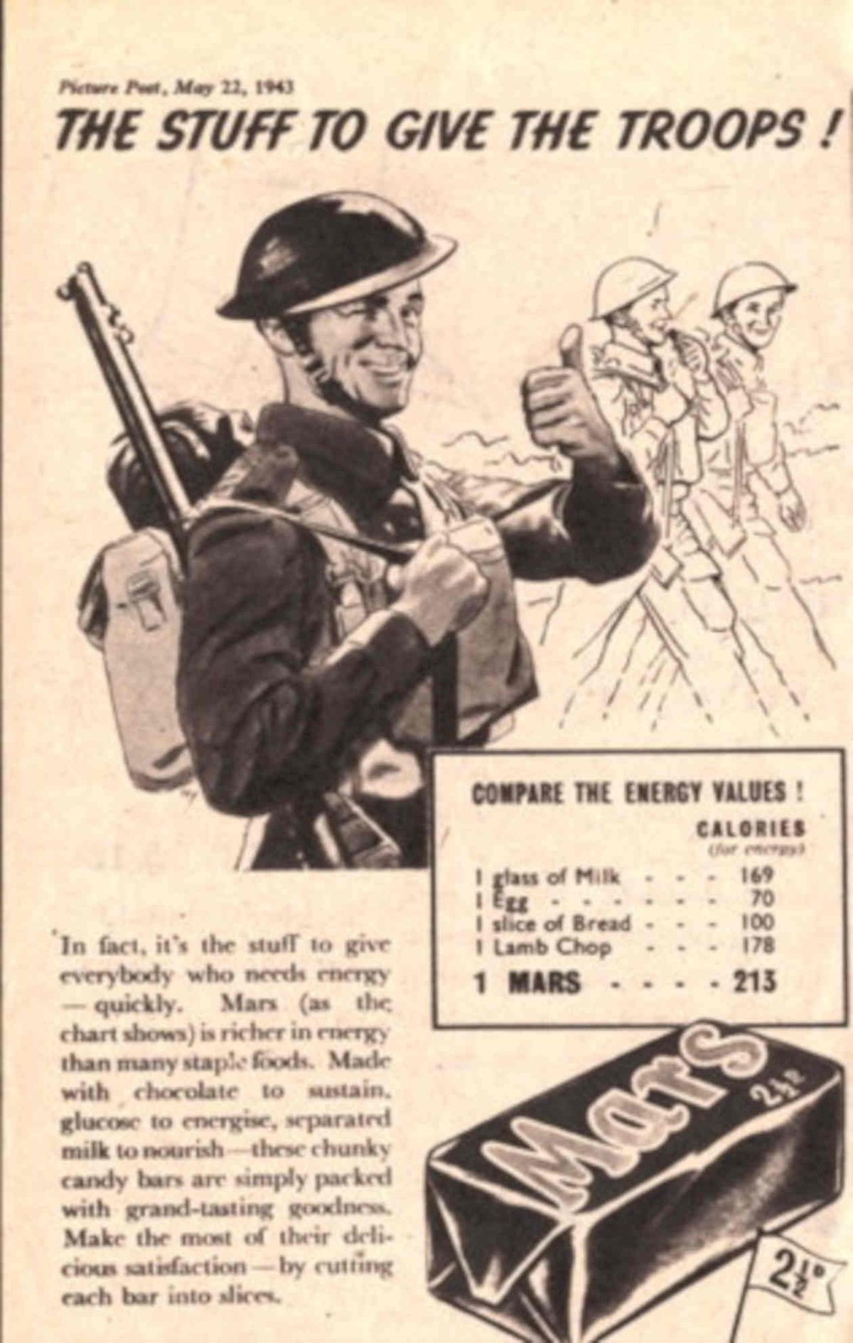 Mars Soldier Troops 1940s Vintage Retro Advert Poster