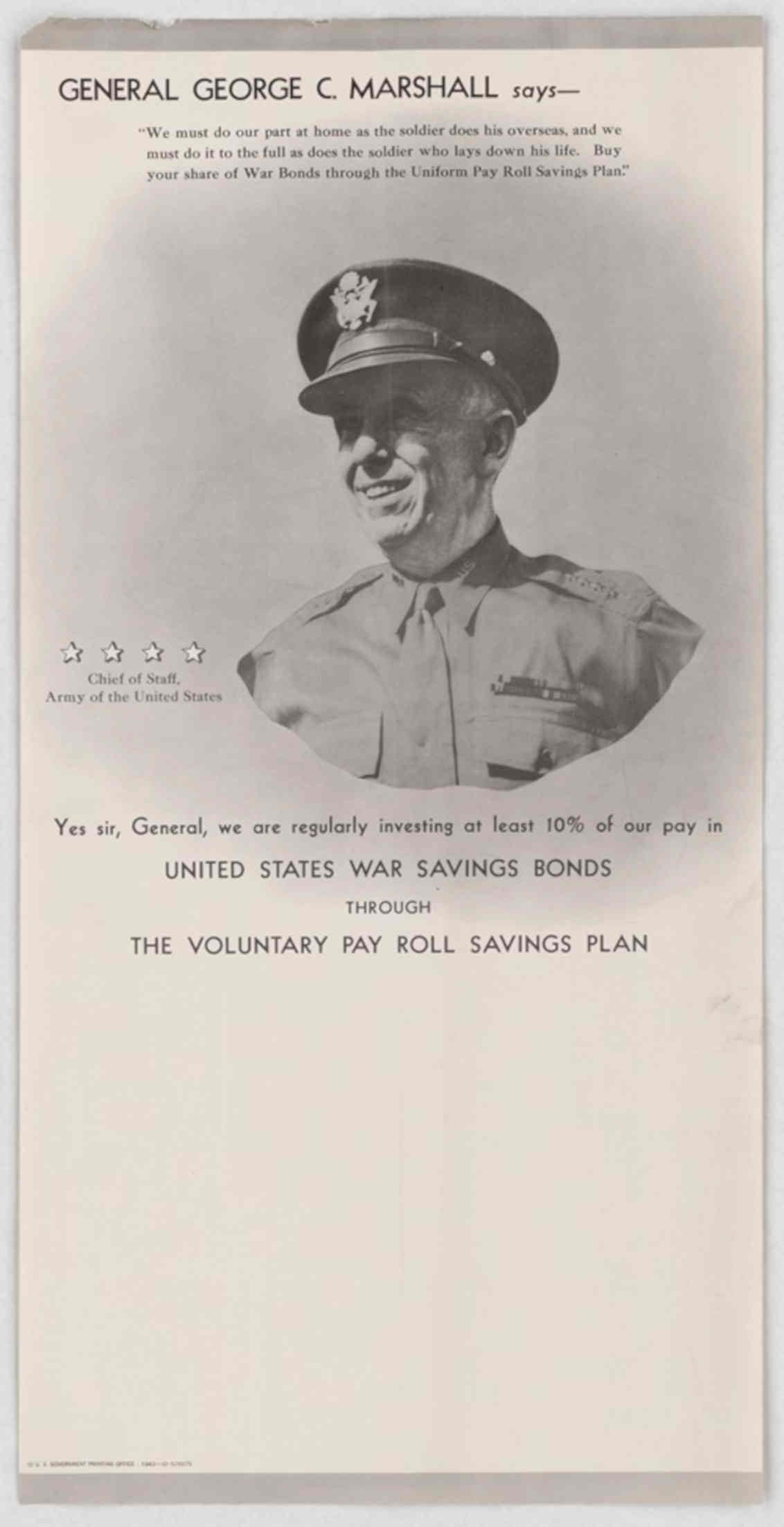 Marshall Poster War American World War II Advert Poster