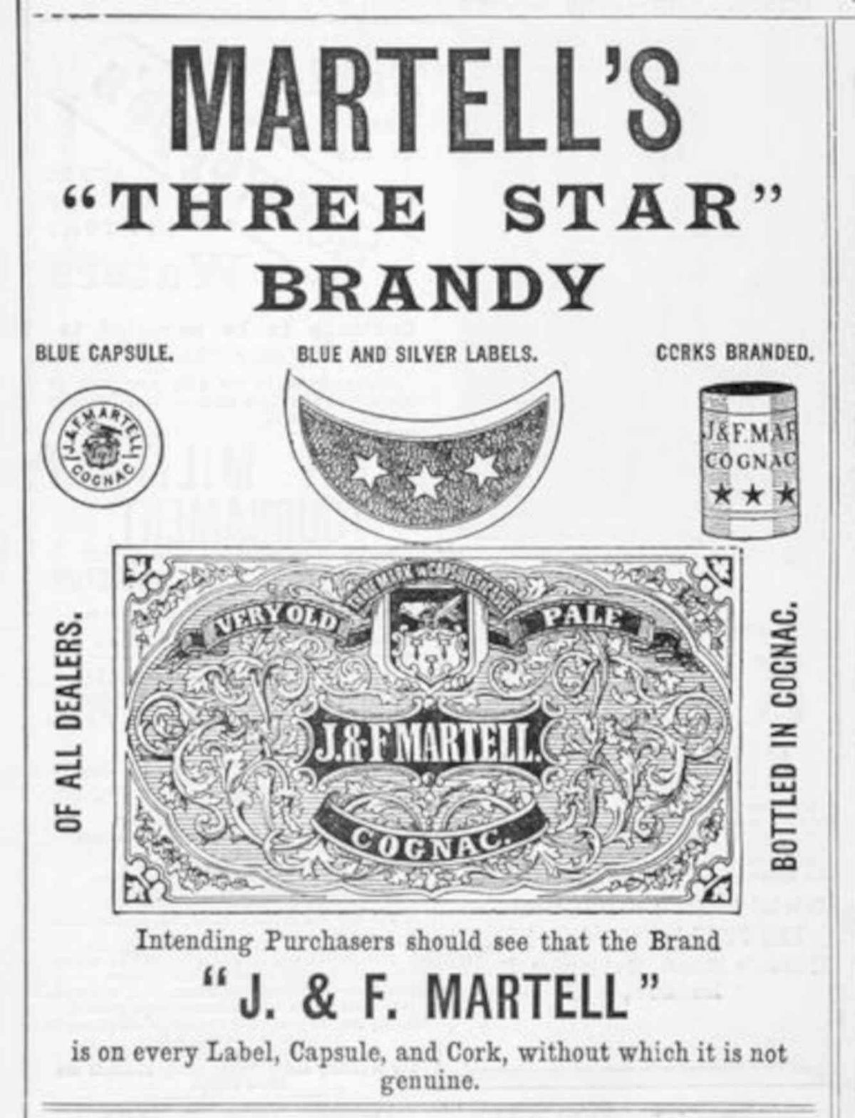 Martell Three Star Vintage Retro Advert Poster A4 Photo Print