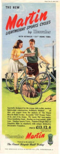 Martin Cycles Hercules 1950s Vintage Retro Advert Poster