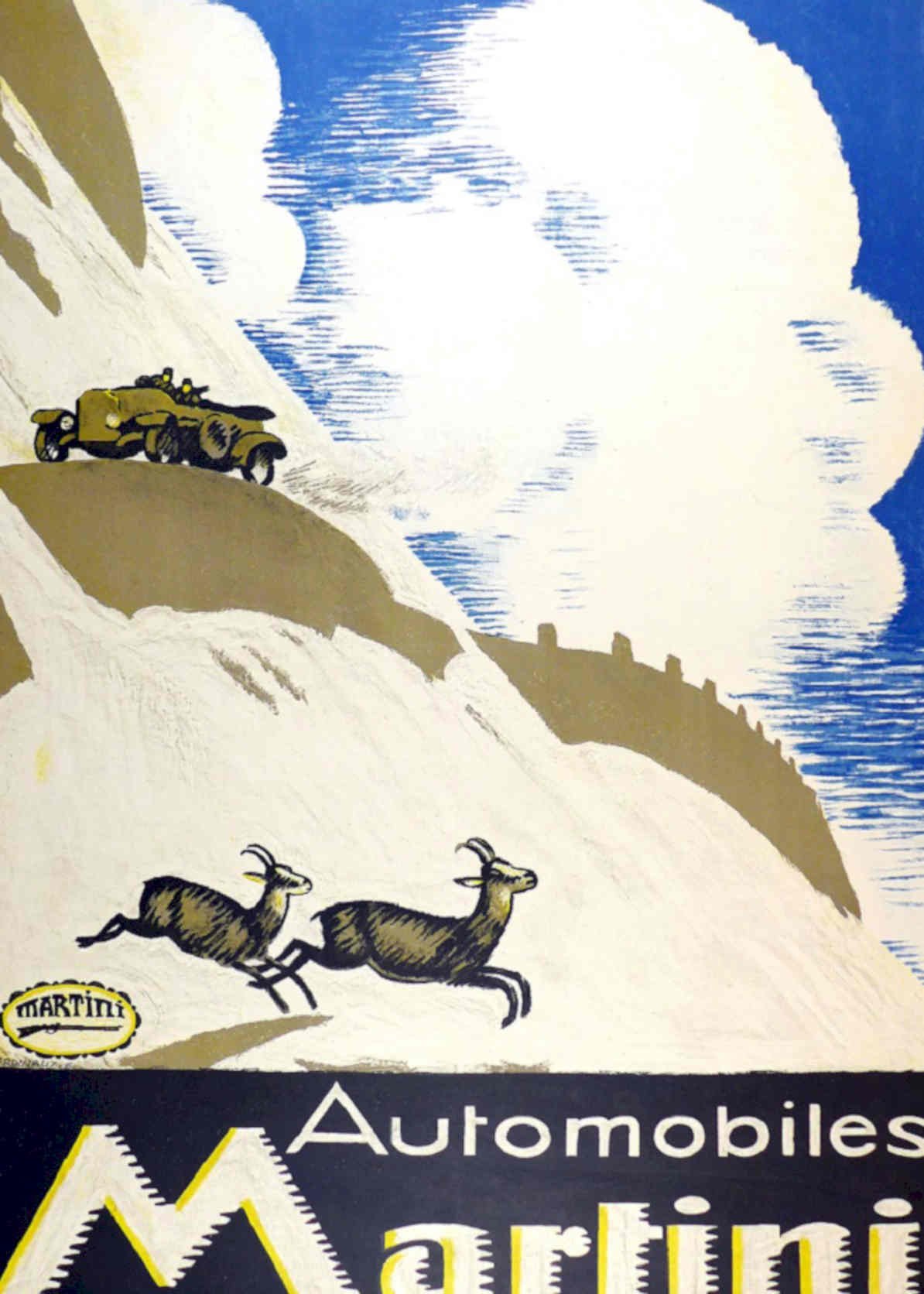 Martini Automobiles Goats Vintage Retro Advert Poster A4 Photo Print