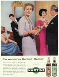 Martini Cocktails People 1950s Vintage Retro Advert Poster