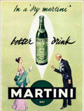 Martini Dry Gin Vintage Retro Advert Poster A4 Photo Print
