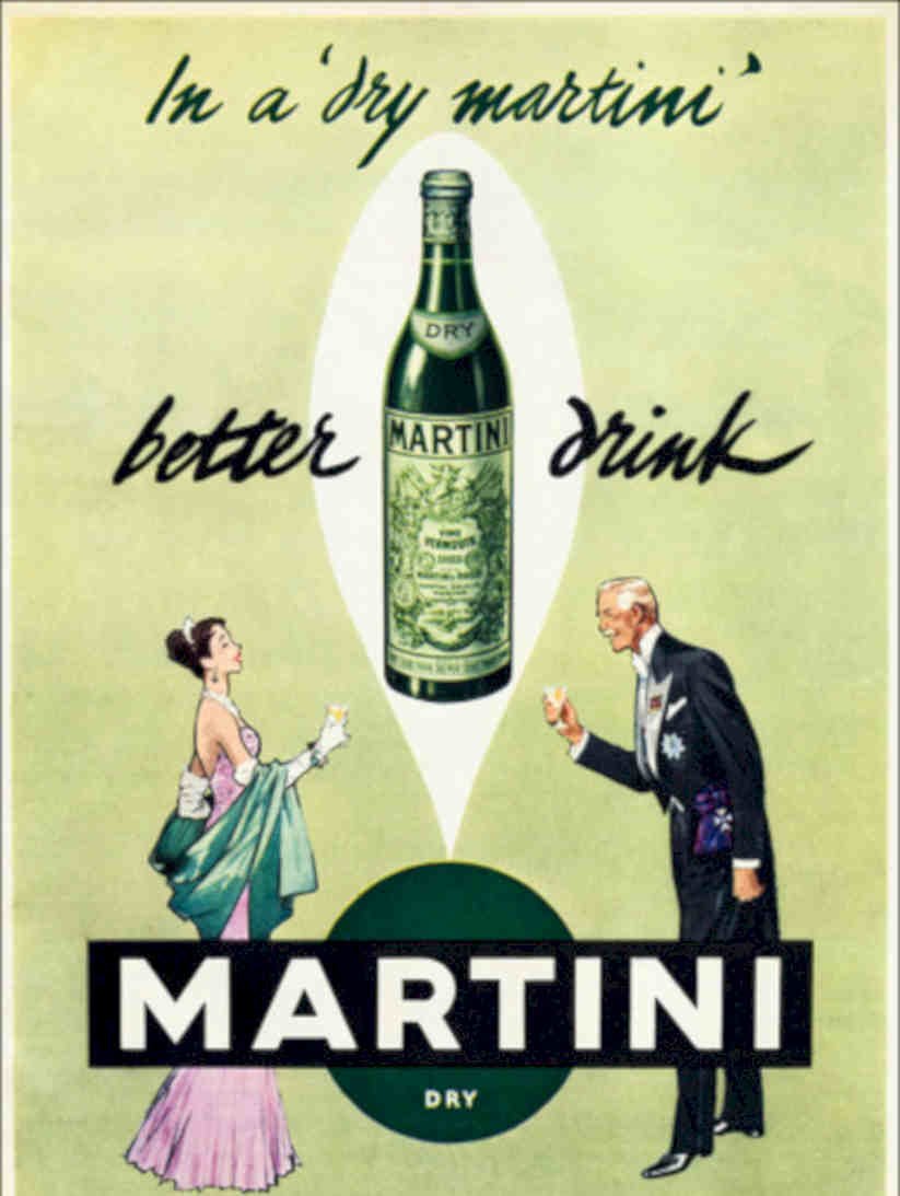 Martini Dry Gin Vintage Retro Advert Poster A4 Photo Print