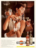 Martini Glasses 1950s Vintage Retro Advert Poster