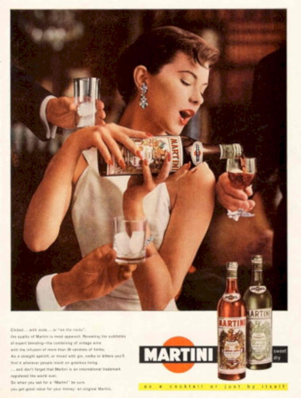 Martini Glasses 1950s Vintage Retro Advert Poster