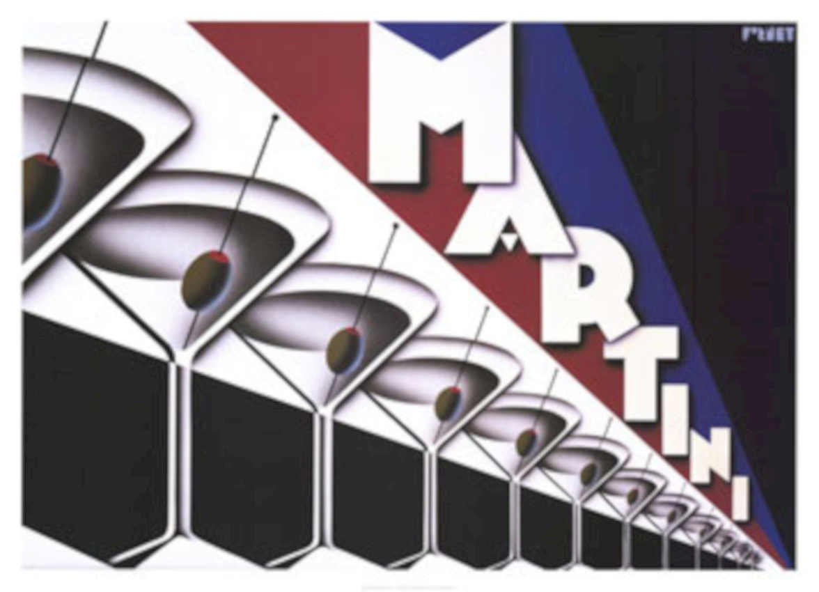 Martini Glasses Vintage Retro Advert Ads A4 Photo Print
