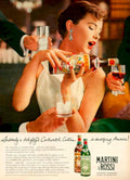 Martini Rossi Woman 1950s Vintage Retro Advert Poster
