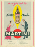 Martini Sweet Gin 1950s Vintage Retro Advert Poster