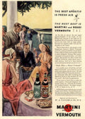 Martini Vermouth Garden 1930s Vintage Retro Advert Poster
