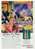 Martini Vermouth Gathering 1930s Vintage Retro Advert Poster