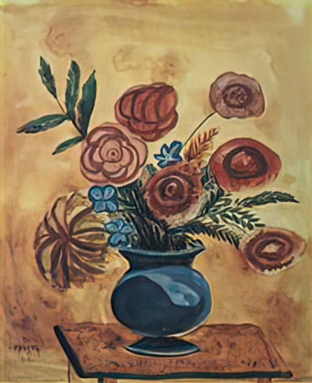 Martiros Sarian bouquet in blue vase 1916 Art A4 Photo Print