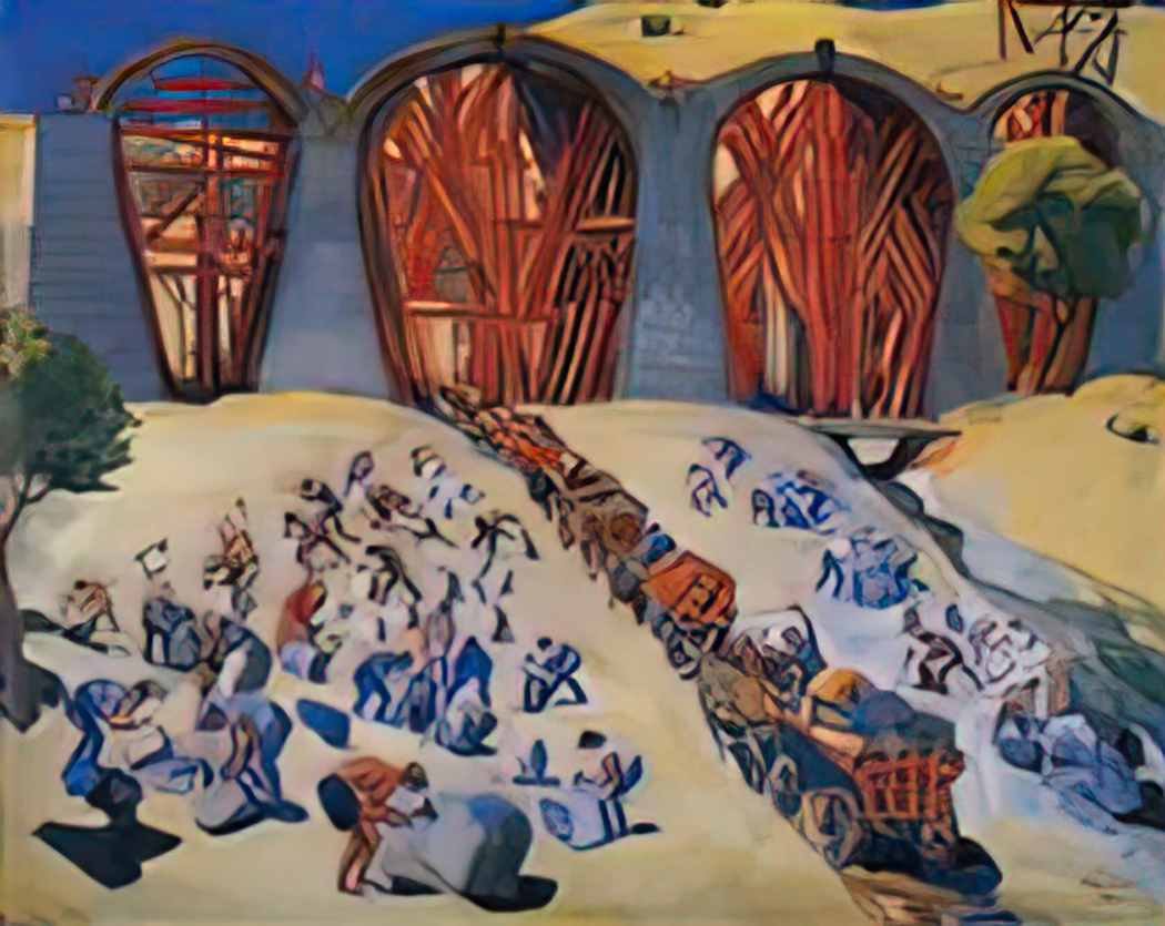 Martiros Sarian construction of bridge 1933 Art A4 Photo Print