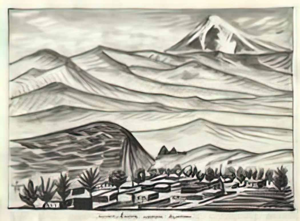 Martiros Sarian mountain waves in armenia 1929 Art A4 Photo Print