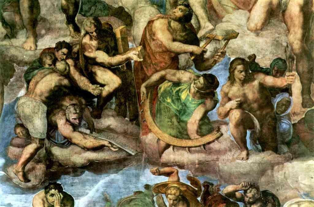Martyrs With Tools Of Their Martyrdom Michelangelo A4 Photo Print