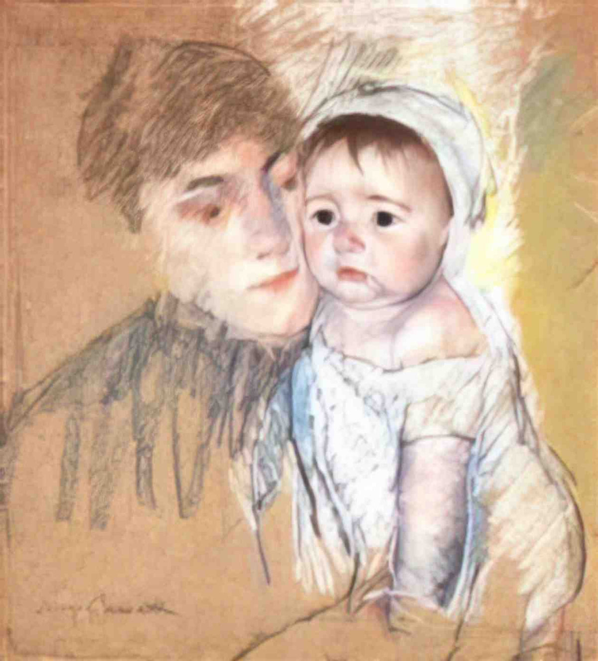 Mary Cassatt baby bill in cap and shift 1890 Art A4 Photo Print