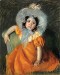 Mary Cassatt child in orange dress 1902 Art A4 Photo Print