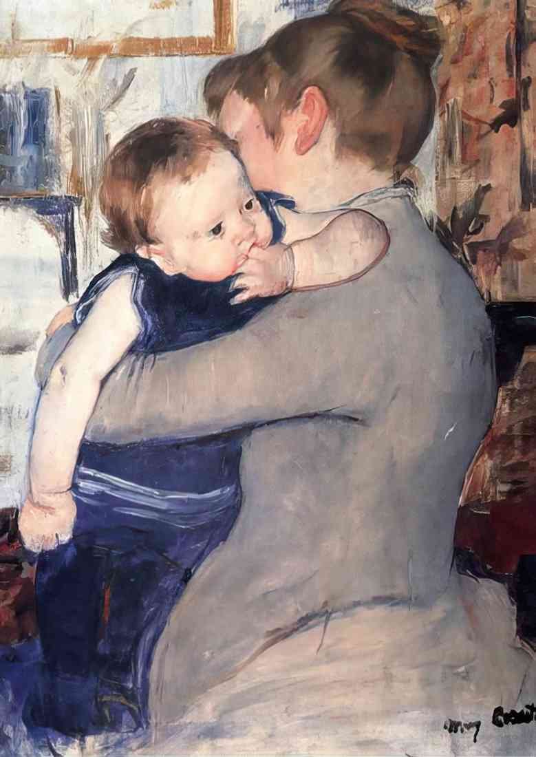 Mary Cassatt mother and child crop A4 Photo Print