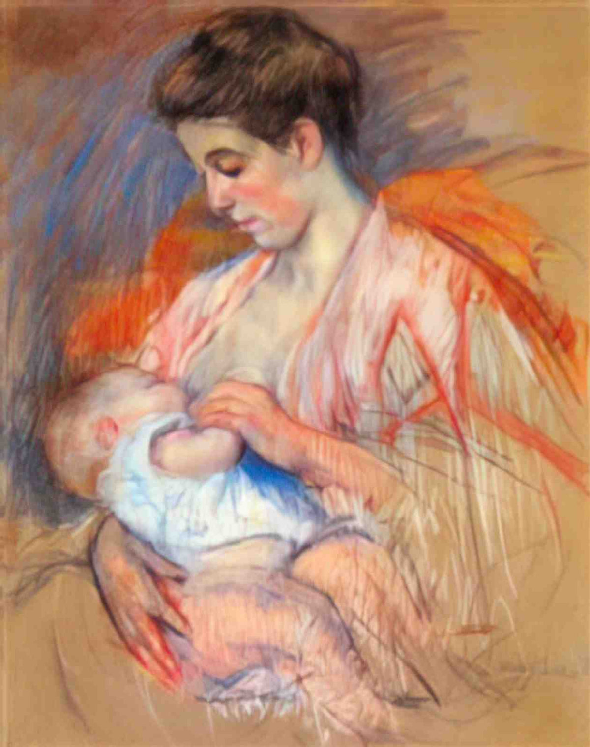 Mary Cassatt mother jeanne nursing her baby 1908 Art A4 Photo Print