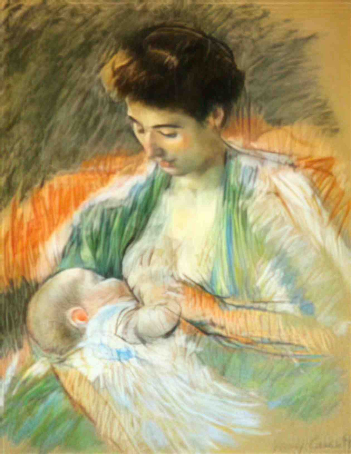 Mary Cassatt mother rose nursing her child Art A4 Photo Print