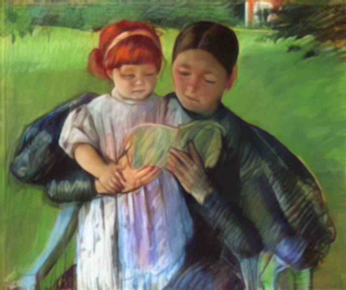 Mary Cassatt nurse reading to a little girl 1895 Art A4 Photo Print
