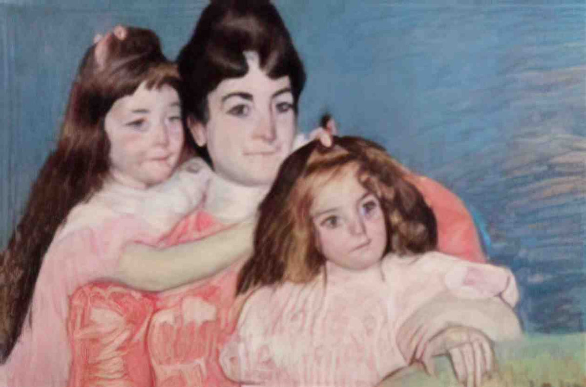 Mary Cassatt portrait of madame a f aude and her two daughters 1899 Art A4 Photo Print