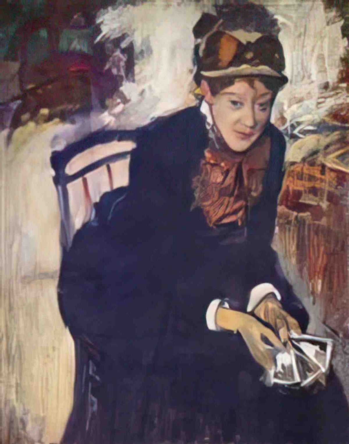 Mary Cassatt portrait of miss cassatt holding the cards Art A4 Photo Print