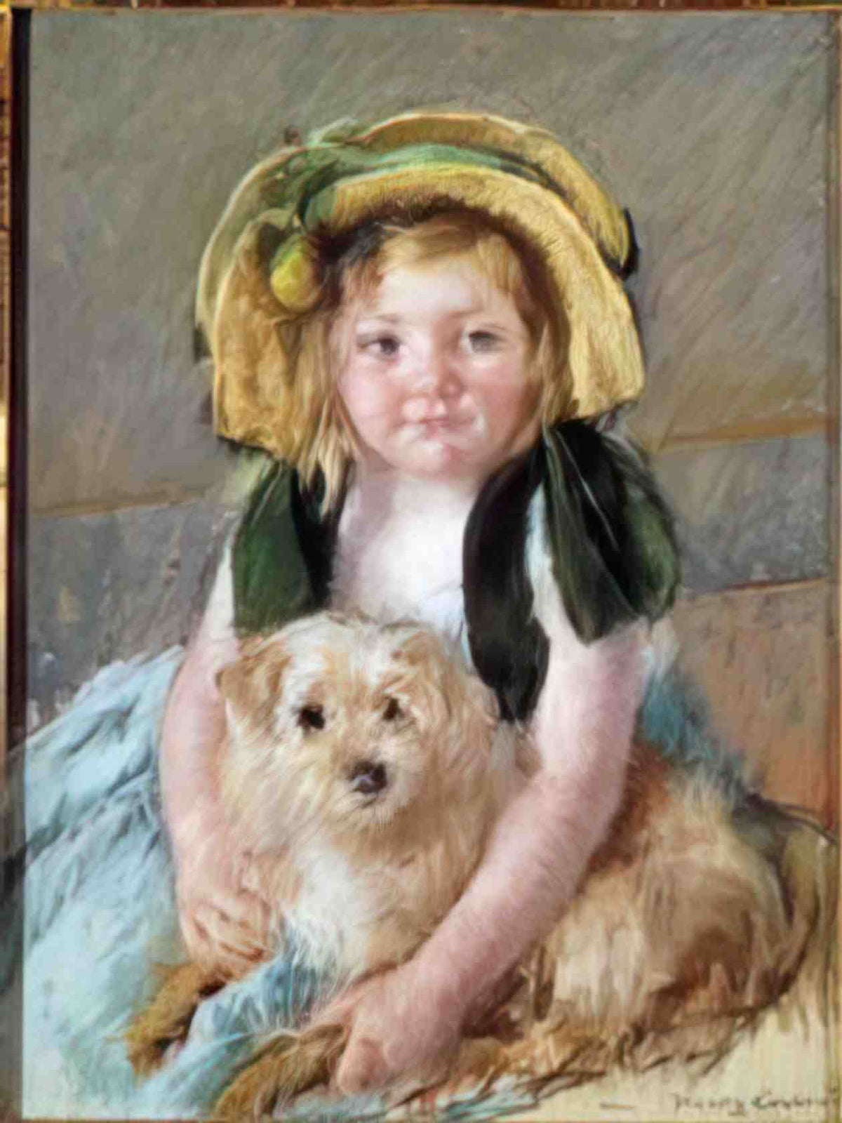 Mary Cassatt sara with her dog Art A4 Photo Print