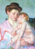 Mary Cassatt sleepy baby crop A4 Photo Print