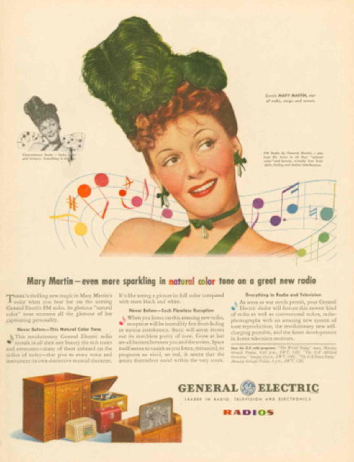 Mary Martin Radio 1950s Vintage Retro Advert Poster
