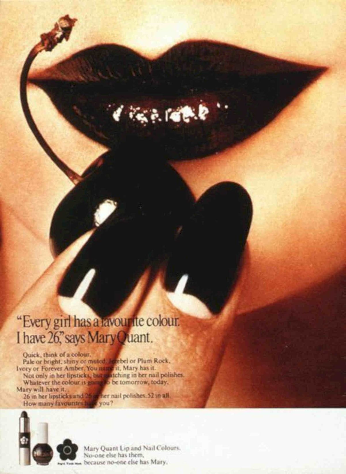 Mary Quant Lip Vintage Retro Advert Poster A4 Photo Print