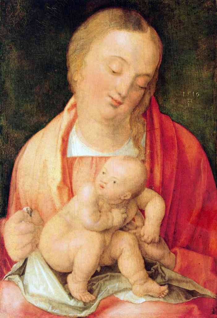 Mary With The Child Squatting Durer A4 Photo Print