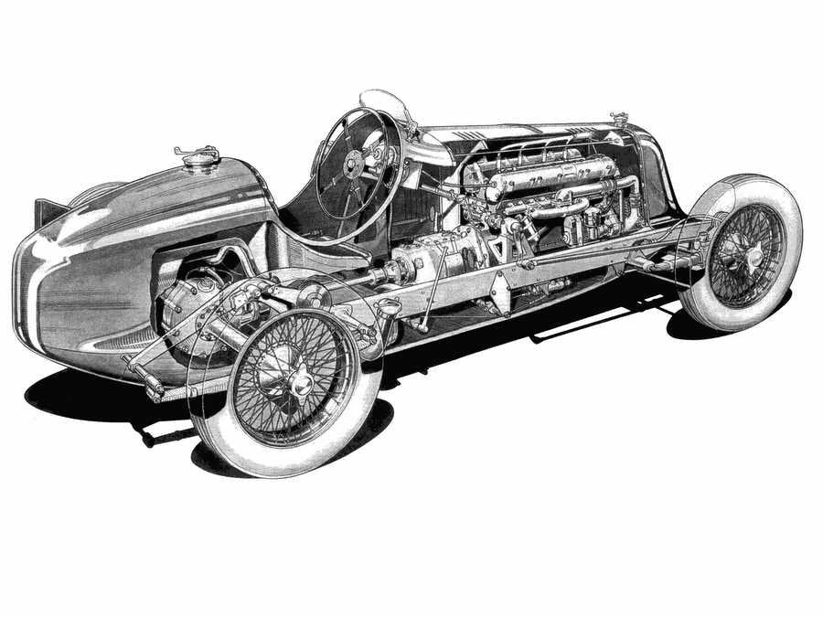 Maserati 8CM cutaway A4 Photo Print