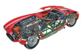 Maserati A6GCS 53 Berlinetta 1953 cutaway A4 Photo Print