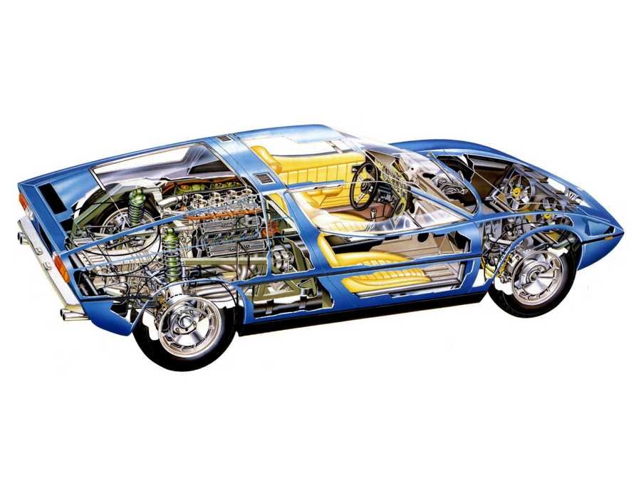 Maserati Bora 1971 cutaway A4 Photo Print