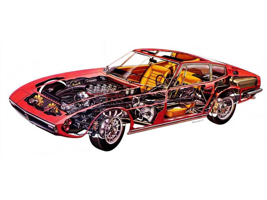Maserati Ghibli coupe 1967 cutaway A4 Photo Print