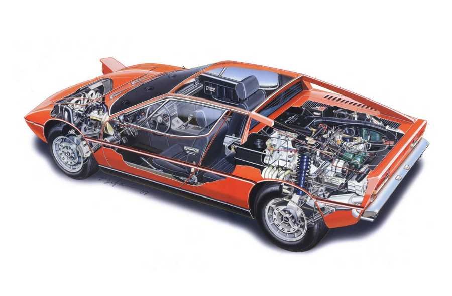 Maserati Merak SS 1976 2048x1339 cutaway A4 Photo Print
